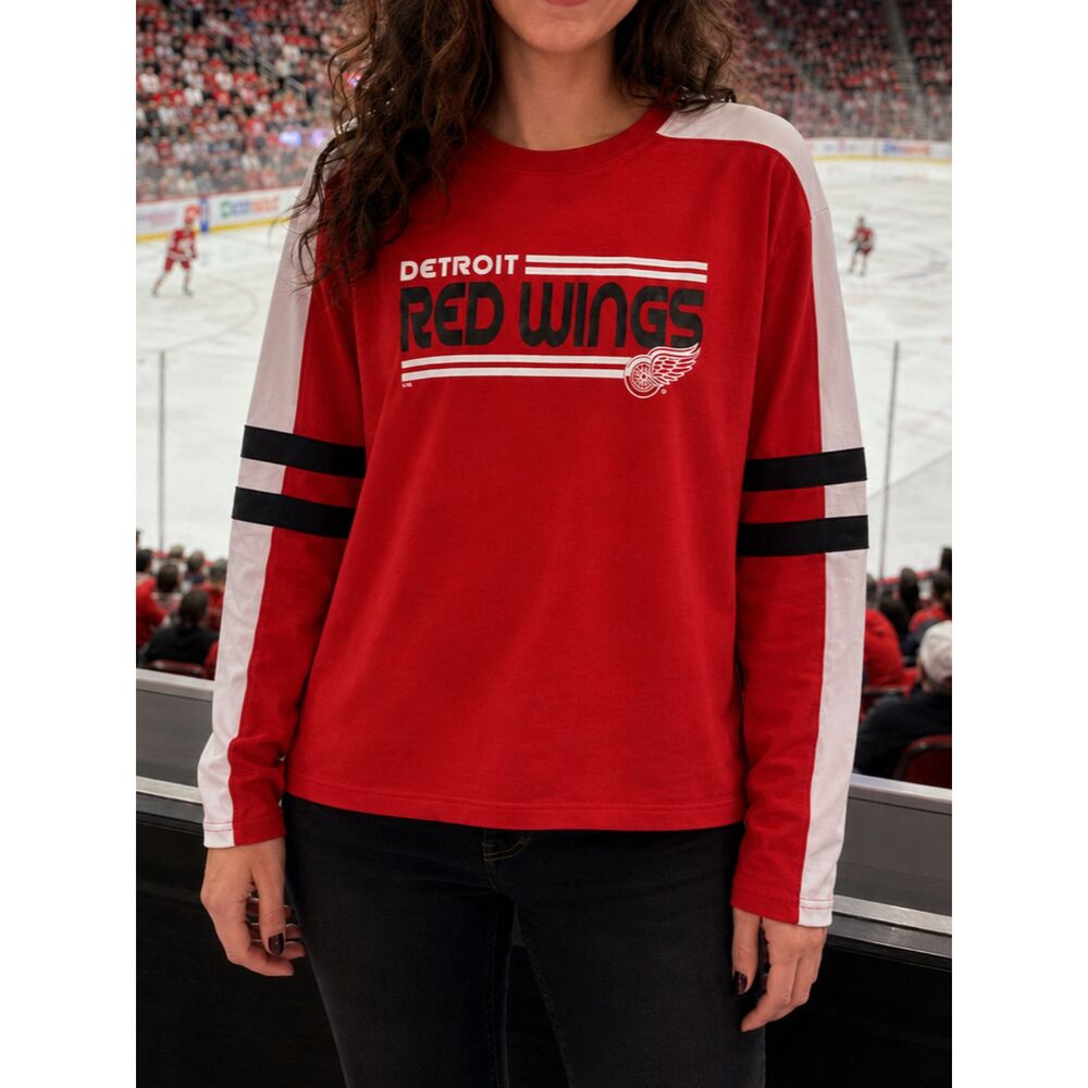 NHL Detroit Red Wings Women’s Large 12/14 Organic Cotton Long Sleeve Shirt